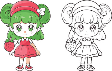 coloring page cartoon character vector illustration 