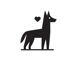 Dog head icon. Silhouette simple. Flat style. Cartoon dog face. Logo design template. Vector illustration Animal Logotype concept.