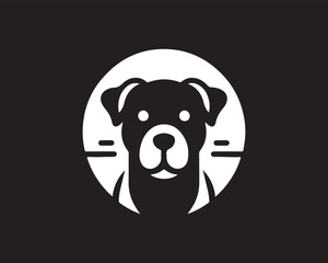 Dog head icon. Silhouette simple. Flat style. Cartoon dog face. Logo design template. Vector illustration Animal Logotype concept.
