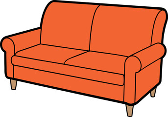 comportness with expensive, luxurious, comportable sofa and interior furniture decoration vector art flat design background illustration