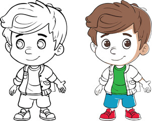 coloring page cartoon character vector illustration 