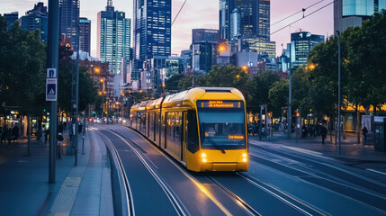 Obraz premium AI-driven route planning in Australia: Optimizing public transport,