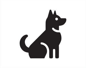 Dog head icon. Silhouette simple. Flat style. Cartoon dog face. Logo design template. Vector illustration Animal Logotype concept.