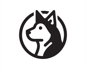 Dog head icon. Silhouette simple. Flat style. Cartoon dog face. Logo design template. Vector illustration Animal Logotype concept.