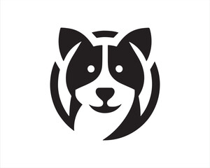 Dog head icon. Silhouette simple. Flat style. Cartoon dog face. Logo design template. Vector illustration Animal Logotype concept.