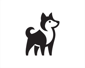 Dog head icon. Silhouette simple. Flat style. Cartoon dog face. Logo design template. Vector illustration Animal Logotype concept.