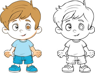 coloring page cartoon character vector illustration 