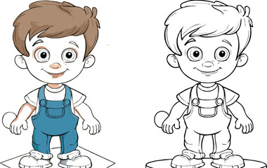 coloring page cartoon character vector illustration 