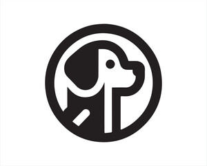 Dog head icon. Silhouette simple. Flat style. Cartoon dog face. Logo design template. Vector illustration Animal Logotype concept.