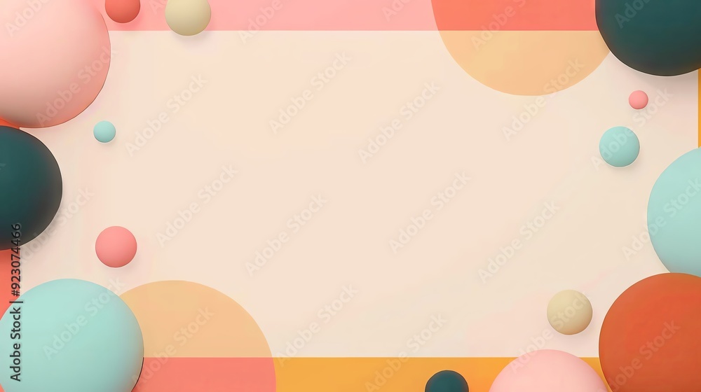 Poster colorful abstract background featuring soft circles and geometric shapes, perfect for modern design 