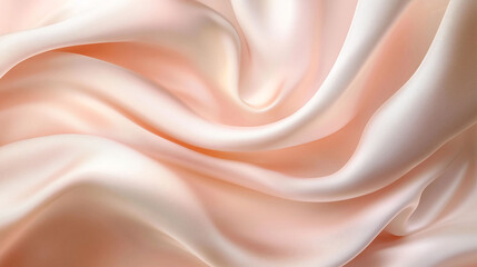 Obraz premium smooth peach and cream textile fabric with soft folds and subtle gradient, ideal for high-end garment and fabric design