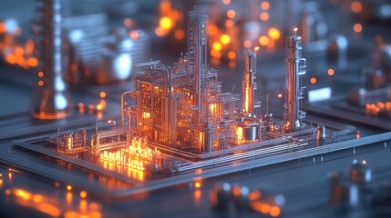 Fototapeta premium Industrial Complex: A Futuristic Vision