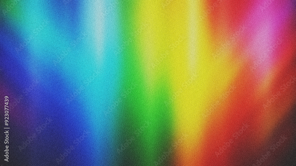 Poster abstract rainbow gradient background with noise textures.