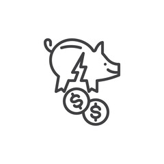 Savings Loss line icon