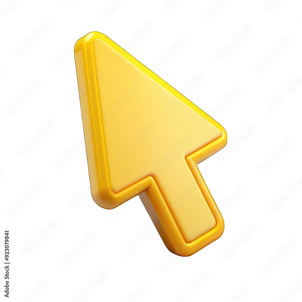Poster yellow click cursor icon 3d isolated on transparent background
