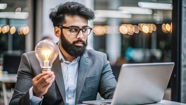 An Indian creative strategist brainstorming and developing new brand concepts and creative ideas.
