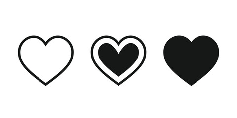 Heart icon set vector. Heart sign and symbol. Romantic love icon