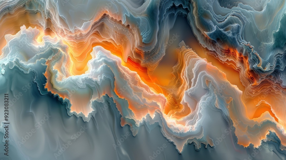 Poster abstract multicolored texture with swirling patterns resembling clouds and waves