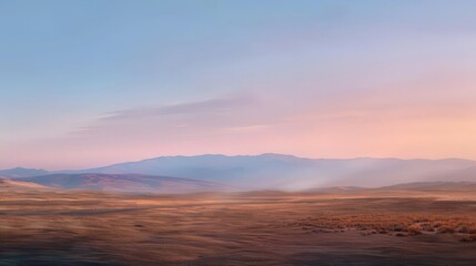 The peaceful desert twilight reveals a serene landscape with the soft, cool blues of the evening sky contrasting against the warm,