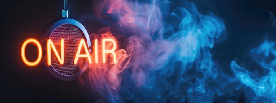 Text On air, live broadcast, delivering news, entertainment, events directly to viewers, capturing immediacy and excitement of live television with up to the minute coverage and dynamic programming