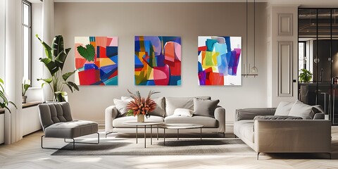 Abstract Art in Modern Living Room