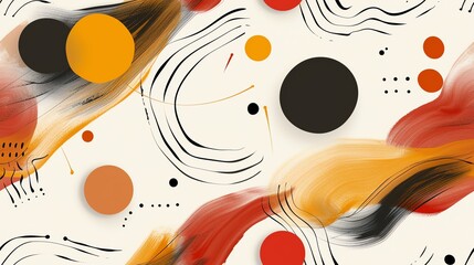 Fototapeta premium seamless pattern Modern abstract art pattern with large, sweeping lines and shapes