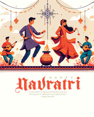 Happy navratri and Subh navaratri with ma durga social media post banner template
