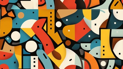 Obraz premium Seamless pattern featuring complex geometric shapes and patterns