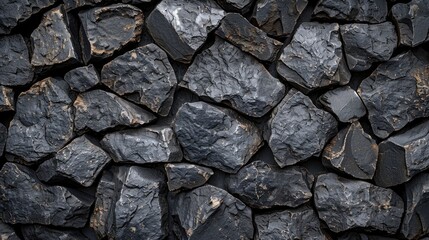 Black natural stone wall illustration background.