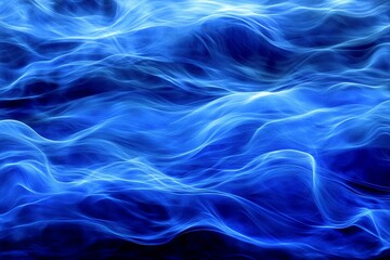 Abstract representation of flowing water with shades of blue and gentle waves reflecting light in a tranquil environment. Generative AI