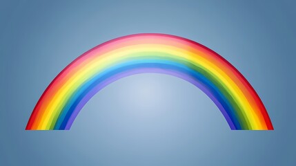 Fototapeta premium Colorful rainbow arc isolated on a blue background.