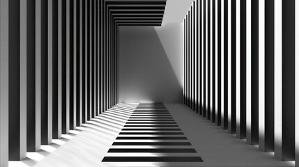 Fototapeta premium Abstract Black and White Hallway
