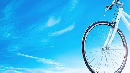 Fototapeta premium Beautiful Bicycle Scene with Blue Sky