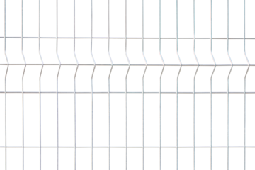 Zinc aluminum steel wire panel fence isolated on transparent background, png file