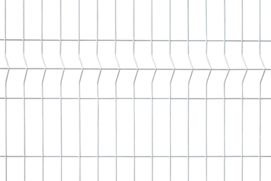 Zinc aluminum steel wire panel fence isolated on transparent background, png file