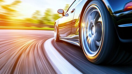 Fototapeta premium Close-up View of a Tire on Street