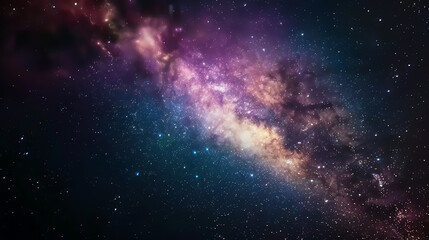 Naklejka premium night sky with lots of stars and a faint milky way