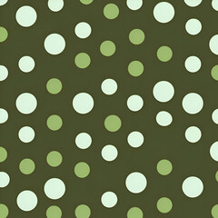 Seamless pattern with green polka dots on a green background