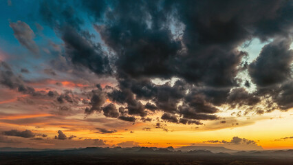 beautiful sunset with a cloudy sky