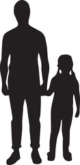 Dad and Child Silhouette Vector