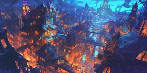 Science Fiction Fantasy Majestic Cityscape 8K AI art generated using Midjourney