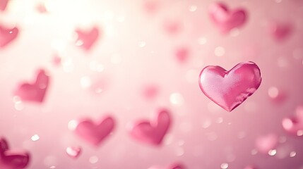 A dreamy pink hearts background, with soft, sweet hearts floating across a light pink canvas, ideal for Valentine's Day or Mother's Day designs. -