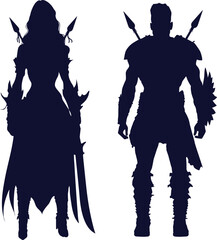 Ninja Vikings Silhouette Vector © Masud010