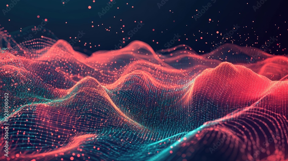 Aufkleber abstract big data visualization with a digital, futuristic background. hand-drawn art illustrating d