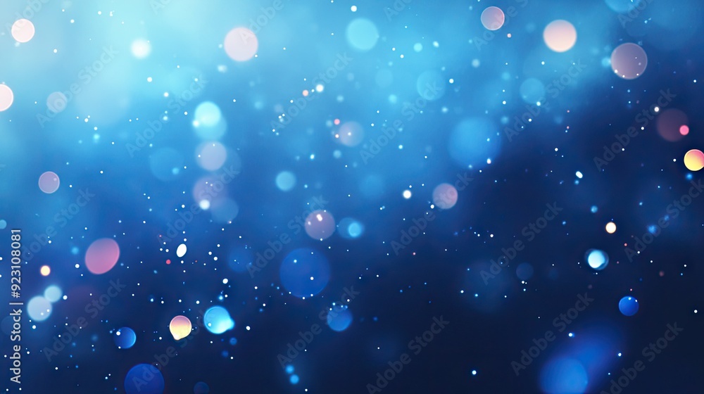 Poster abstract blue background with a mix of gradients and soft bokeh effects. great for adding a touch of