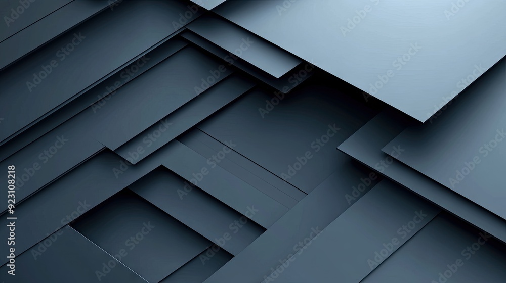 Fototapete abstract blue-grey shadow lines create a geometric pattern on a modern, futuristic background. the d