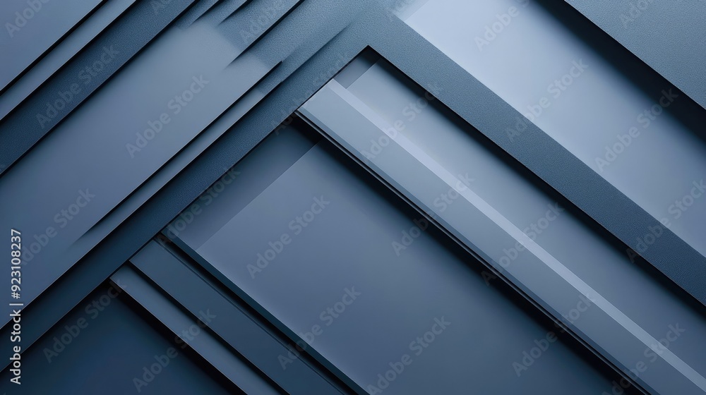 Poster abstract blue-grey shadow lines create a geometric pattern on a modern, futuristic background. the d