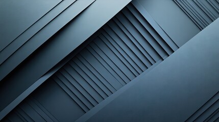 Obraz premium Abstract blue-grey shadow line patterns on a geometric backdrop. The modern and futuristic background includes ample blank space, ideal for text and vector illustrations.