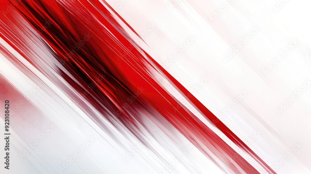 Poster abstract design featuring bold red and white stripe lines on a gradient white background. modern and