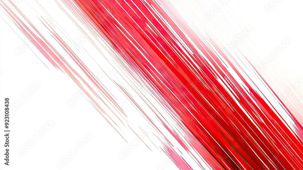 Poster abstract design featuring bold red and white stripe lines on a gradient white background. modern and
